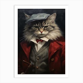 Gangster Cat Siberian 4 Art Print