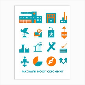 A Modern And Comprehensive Collection Of Pictograms A Mix Of Environmental And Construction Pictogr (5) Art Print