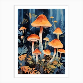 Mushroom Watercolour 10 Art Print
