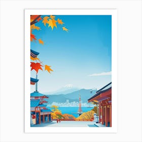 Kobe Japan 1 Colourful Illustration Art Print
