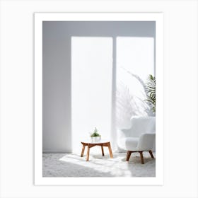 White Chair In A Room Art Print