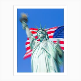 Statue Of Liberty With American Flag 1 Art Print