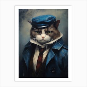 Gangster Cat Snowshoe Art Print