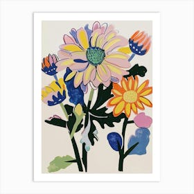 Painted Florals Chrysanthemum 1 Art Print