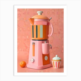 Pink coffee maker Art Print