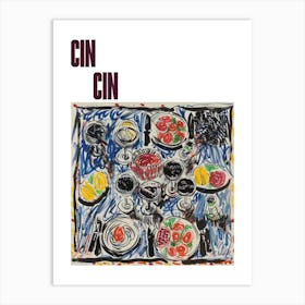 Cin Cin Poster Wine With Friends Matisse Style 9 Art Print