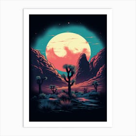 Joshua Tree At Night In South Western Style (4) Art Print