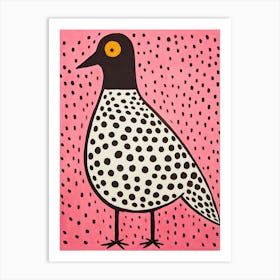 Pink Polka Dot Turkey 1 Art Print