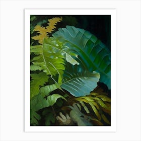 Soft Shield Fern Cézanne Style Art Print