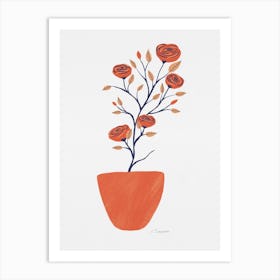 Potted Camellias Art Print