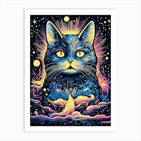 Cosmic Furfront, Psychedelic Cats series Art Print