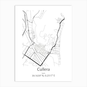 Cullera,Spain Minimalist Map Art Print