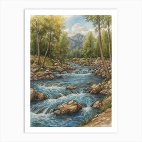 River In The Mountains Art Print