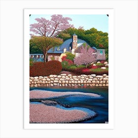 Round Rock, City Us  Pointillism Art Print