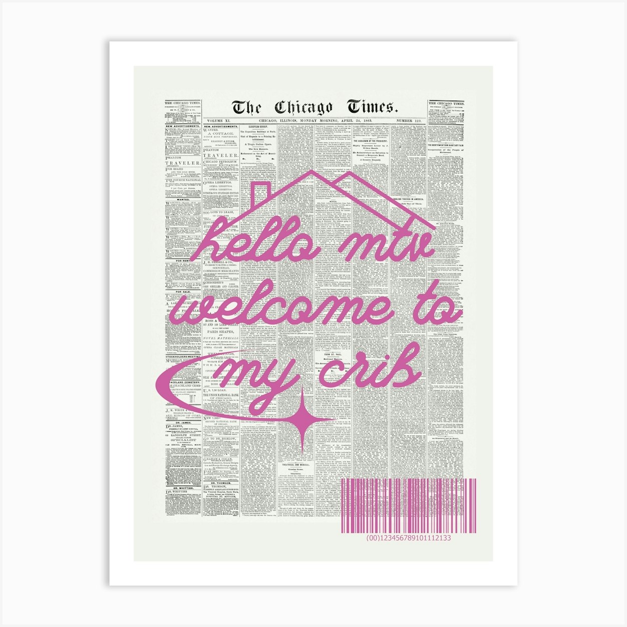 Hi MTV Welcome to My Crib Newspaper 2 Art Print by September23rd