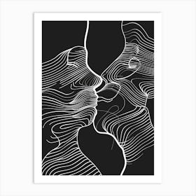 Minimalist Portraits Women Black And White 11 Art Print