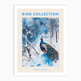 Peacock In A Winter Setting Painting 1 Poster Art Print