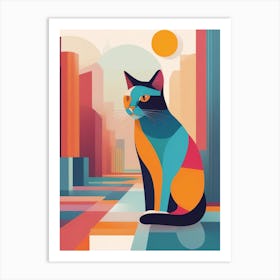 Cat In The City 1 Art Print