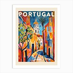 Lisbon Portugal 8 Fauvist Painting  Travel Poster Art Print