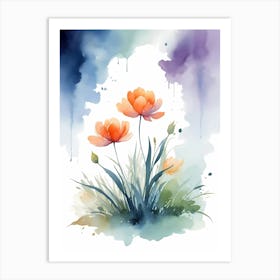 Watercolor Flowers 23 Art Print