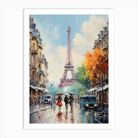 Charm in the Clouds: Eiffel Tower's Parisian Skyline Vista Art Print