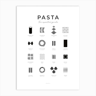 Pasta Guide Black Art Print