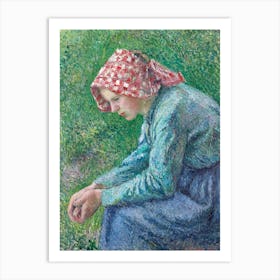 A Seated Peasant Woman (1885), Camille Pissarro Art Print