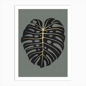 Black and gold leaves 5 Art Print