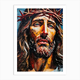 Jesus With Crown Of Thorns - Ai Art Print