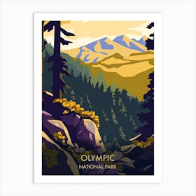 Olympic National Park Travel Poster Matisse Style 3 Art Print