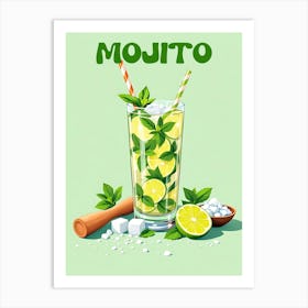 Cuba Mojito Cocktail V 01 Art Print