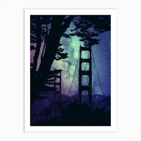 Bridge Construction Trees Art Print