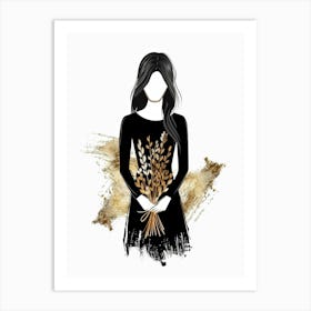 Woman Holding Wheat Art Print