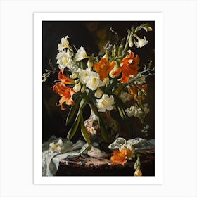 Baroque Floral Still Life Freesia 1 Art Print