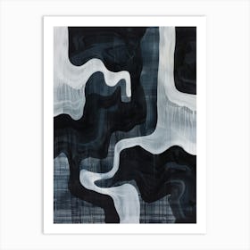 Abstract Black And White Painting 4 Art Print