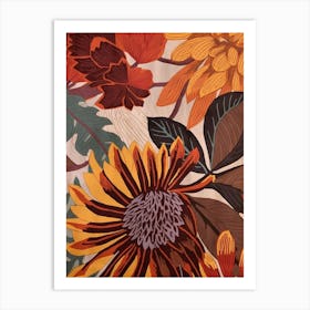 Fall Botanicals Dahlia 3 Art Print