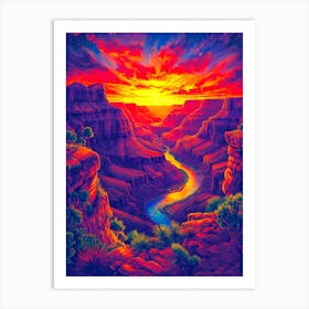 Sunset In The Grand Canyon Art Print