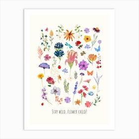 Stay Wild Flower Child Kids and Nursery Art Print