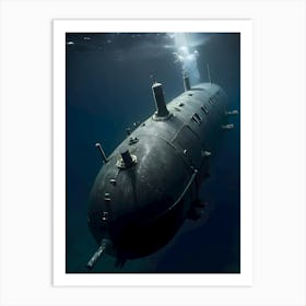 Submarine In The Ocean-Reimagined 24 Art Print