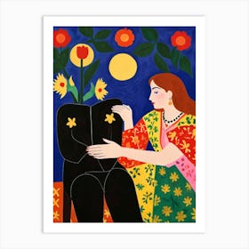 Woman With Flowers 14 Art Print