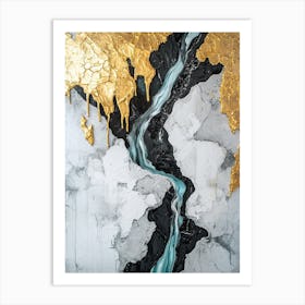 Cascades Shine Gilded Textures Art Print