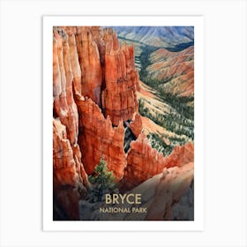 Bryce Canyon National Park Watercolour Vintage Travel Poster 1 Art Print