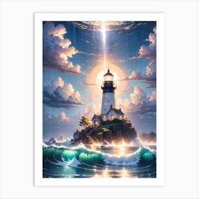 A Lighthouse In The Middle Of The Ocean 32 Art Print