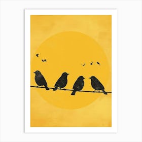 Birds On A Wire Canvas Print Art Print