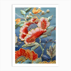 Chinese Floral Embroidery 4 Art Print