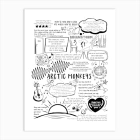 Arctic Monkeys Doodle Lyrics Art Print