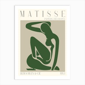 Green Tone Female Matisse Inspired Art Print