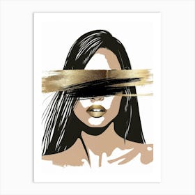 Girl With The Gold Paint Art Print