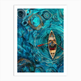 Canoe On Water Art Print