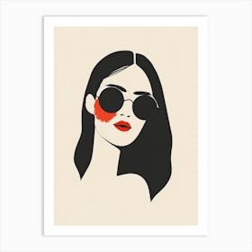 Illustration Of A Woman In Sunglasses 4 Art Print